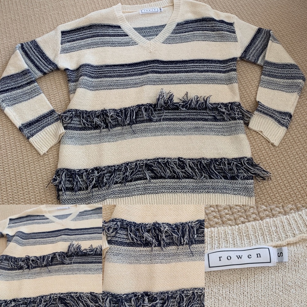 Striped Sweater w/ Fringe